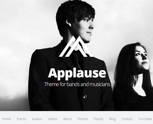 applause onepage responsive wordpress theme