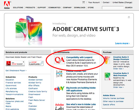 Adobe Releases Leopard Support Info Adobe Releases Leopard Support Info