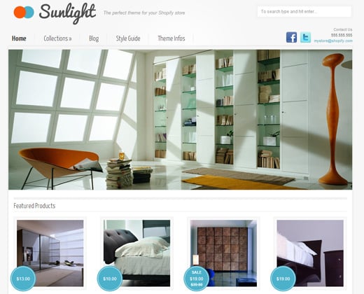 sunlight shopify premium theme design