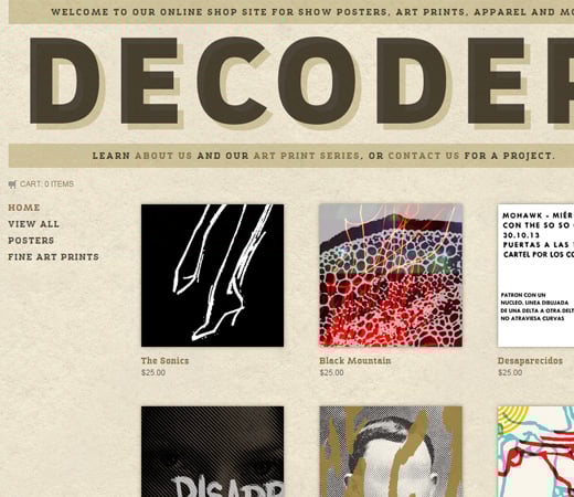 the decoder ring website retro design