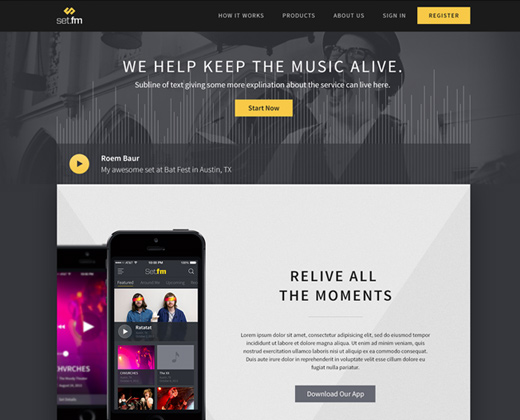 set fm landing page website