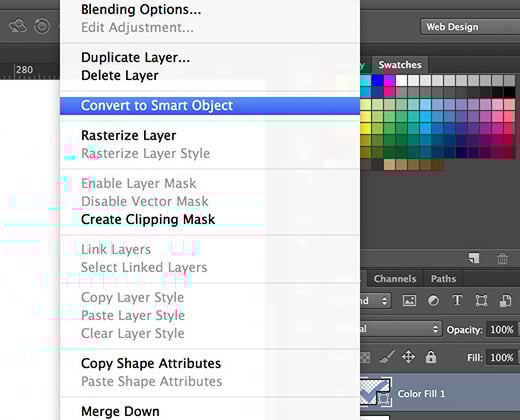 shape layer convert to smart object photoshop