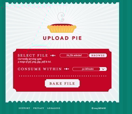 upload pie retro webapp uploading ui
