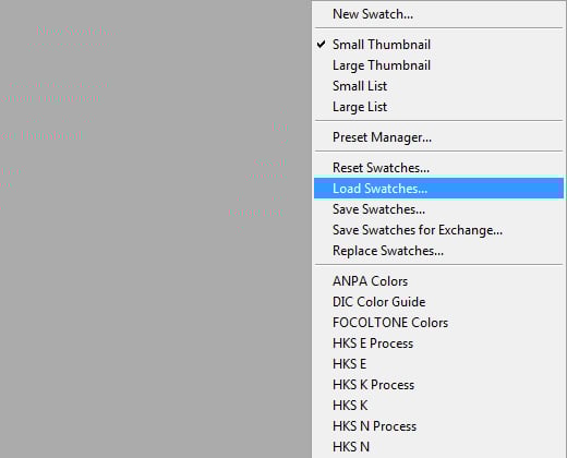 loading swatches photoshop howto