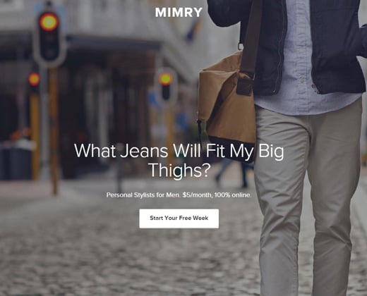 mimry website fullscreen layout