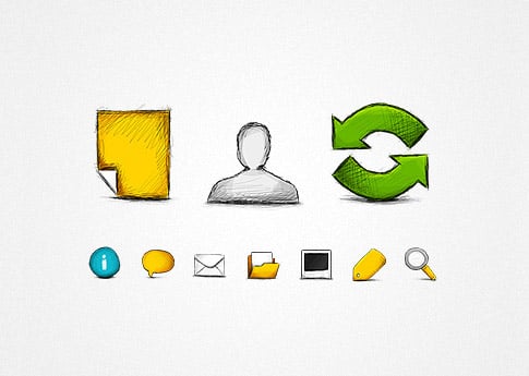 Hand drawn web icons