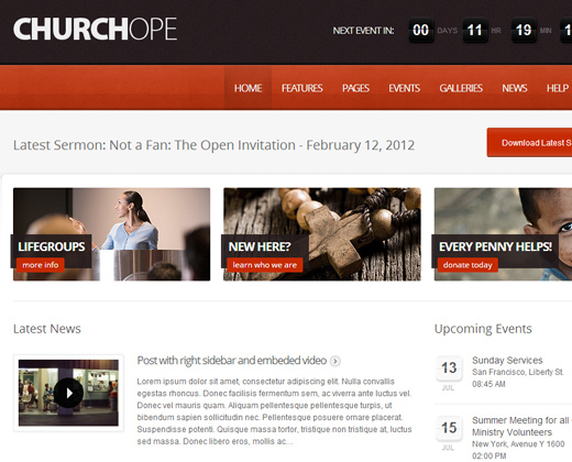 church hope premium wordpress theme