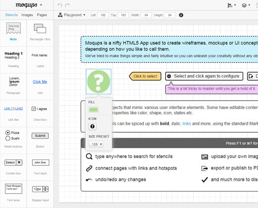 webapp moqups wireframe tool