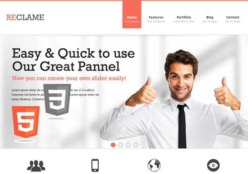 Reclame html5 wordpress premium theme template