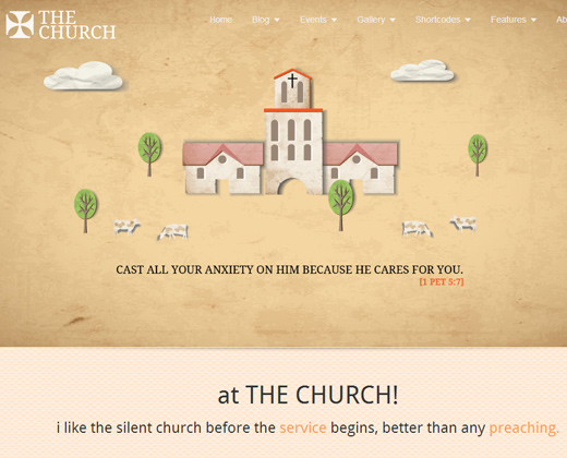 brown texture the church wordpress theme