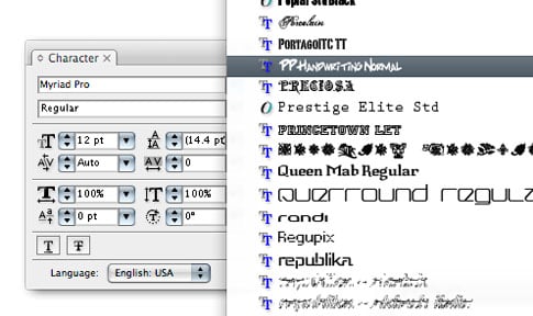 Previewing a font