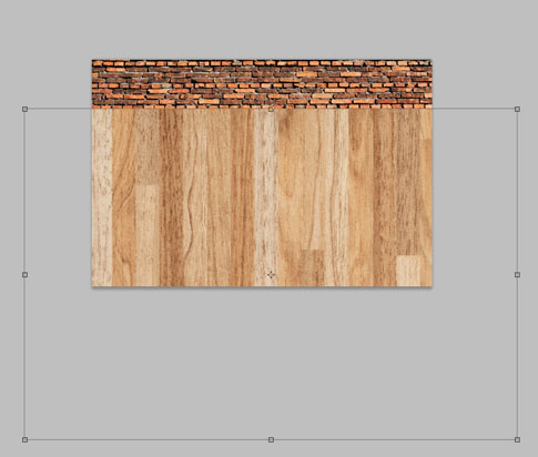 Wood texture on top of bricks texture in Photoshop