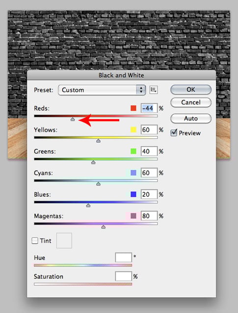 Making the red value darker