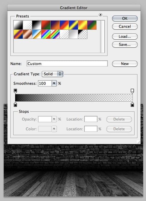 Adding a gradient overlay to the wood texture
