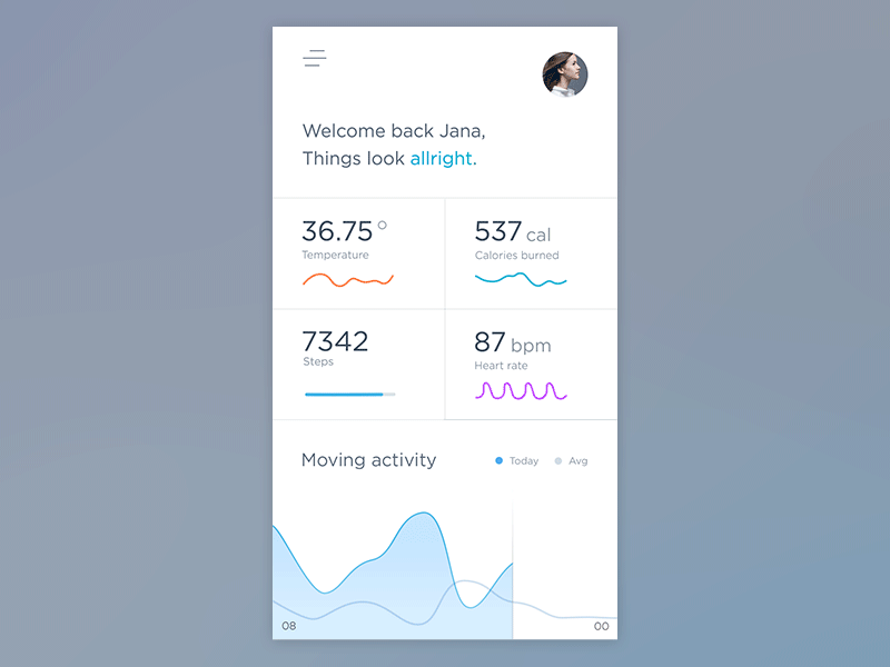 health app ui animation