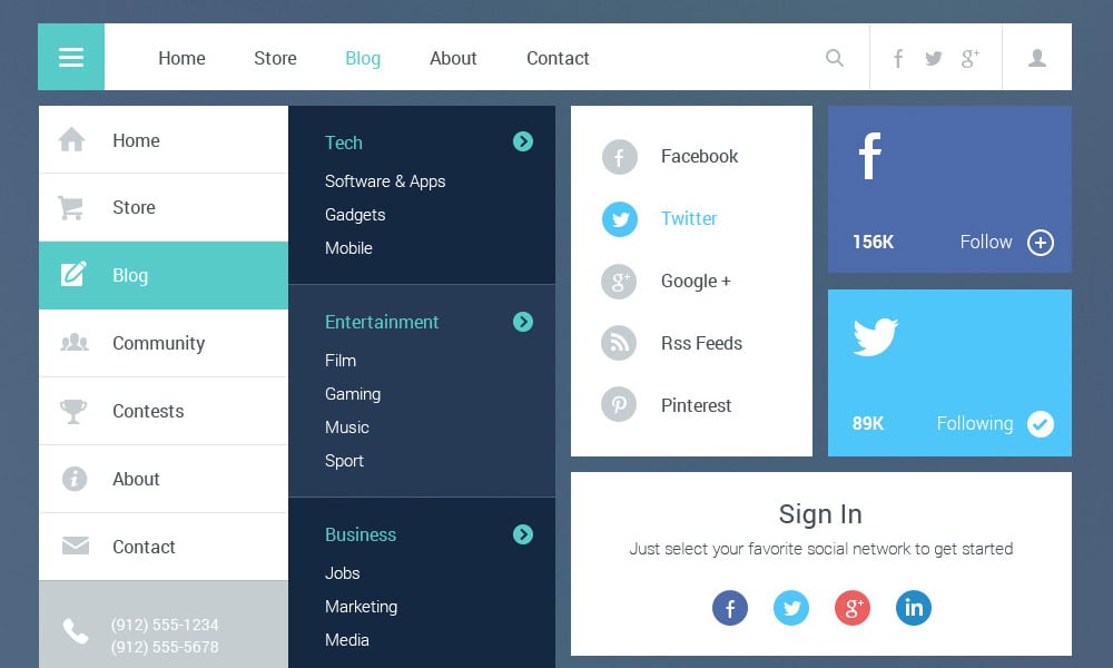 Best Free GUI Kits For Web & Mobile Designers - Bittbox