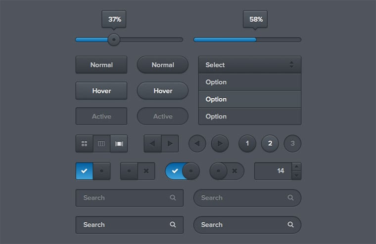 dark ui kit