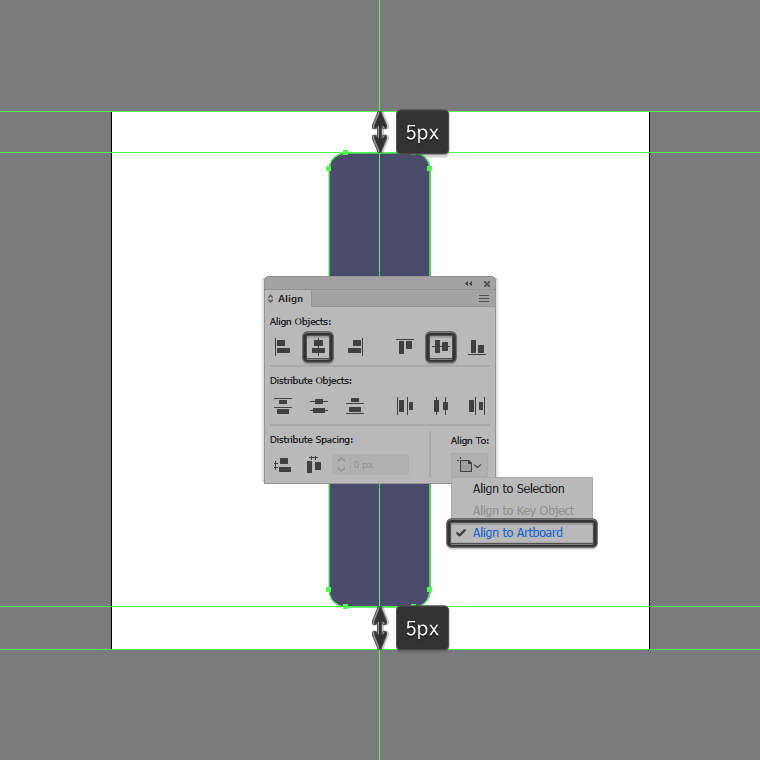 Aligning the shape to the artboard