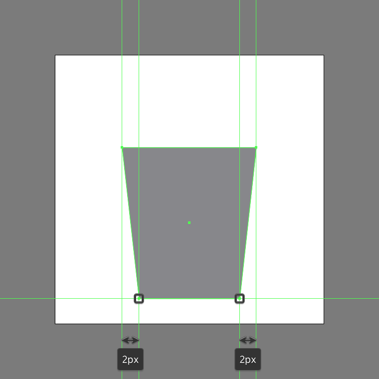 Using the direct selection tool and adjusting the shape