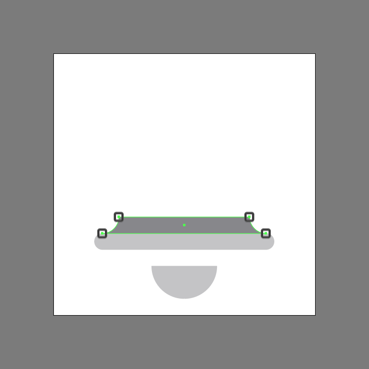 Using the direct selection tool to adjust the shapes