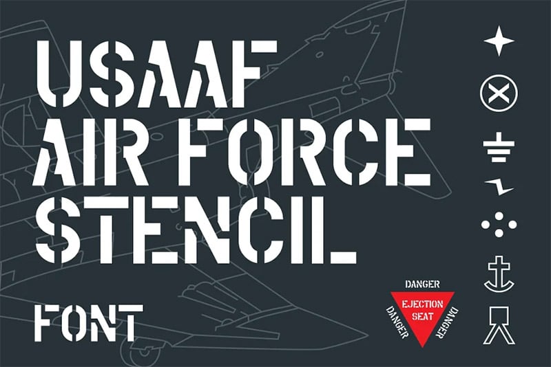 Air Force Stencil Font