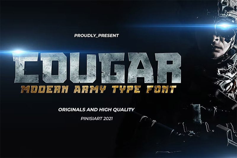 Cougar - Modern Military Font