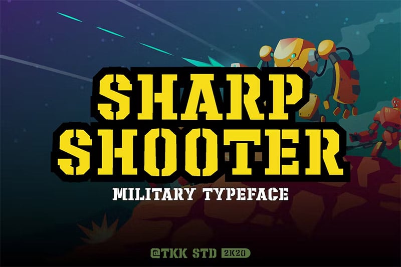 Sharp Shooter - Stencil Army Font