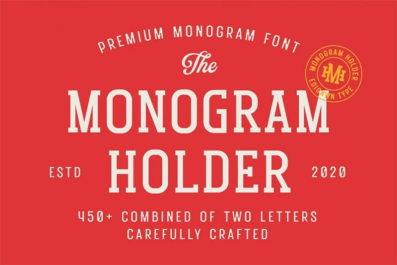 Slab Serif Fonts - Monogram Holder