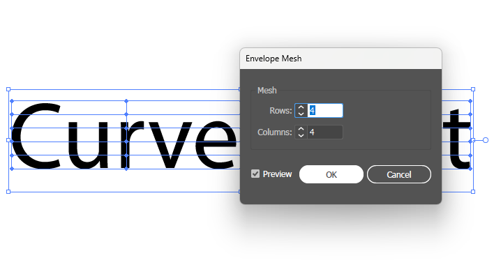 Setting the columns and rows