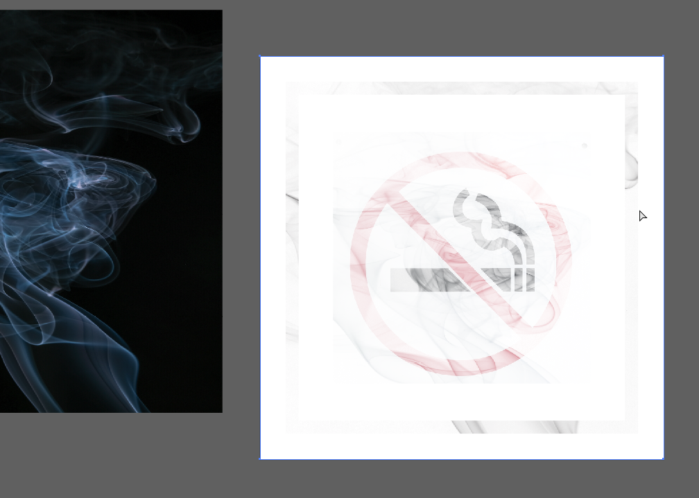 Smoke texture over a no smoking sign