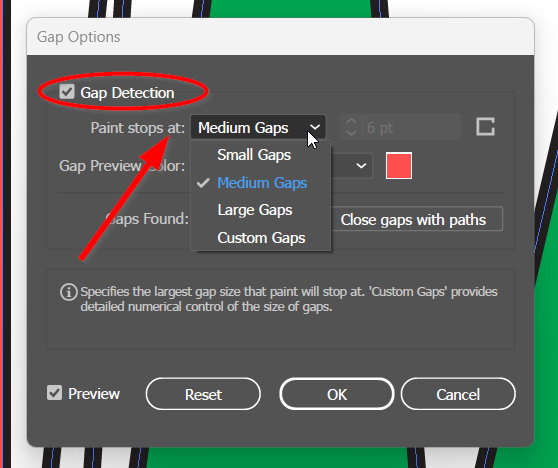 Gap Detection Settings
