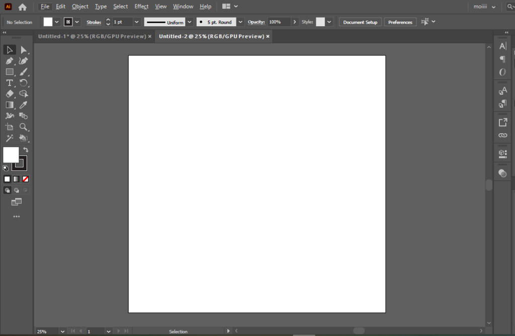 New document in Illustrator
