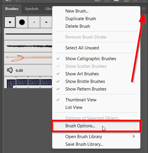 Brush options