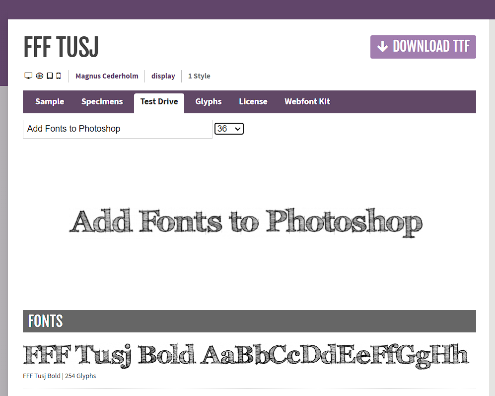 FFF Tusj font at Font Squirrel