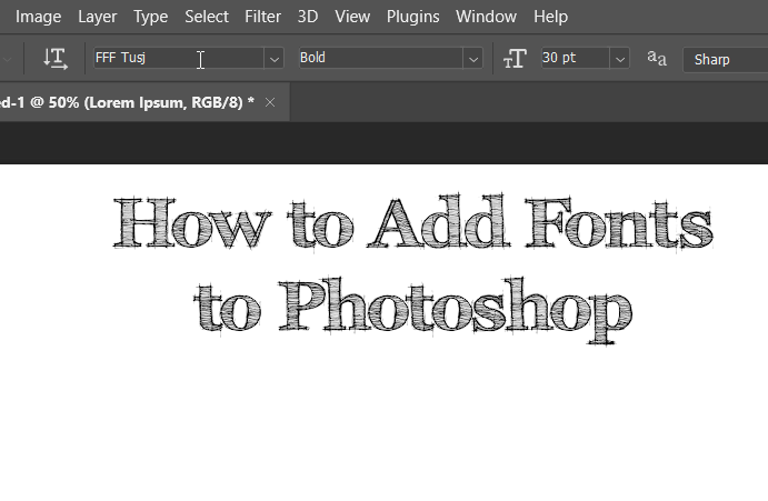 Text in the next font