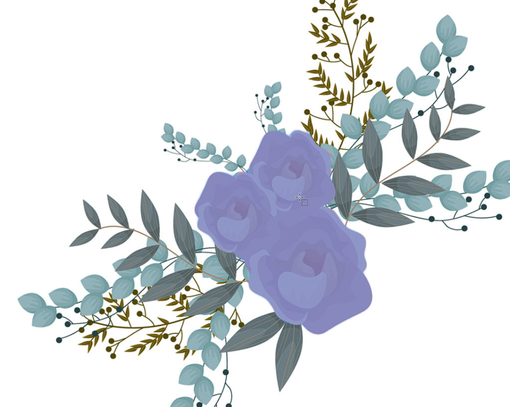 Blue floral illustration