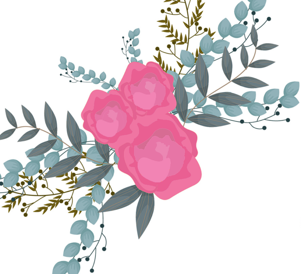 pink floral illustration