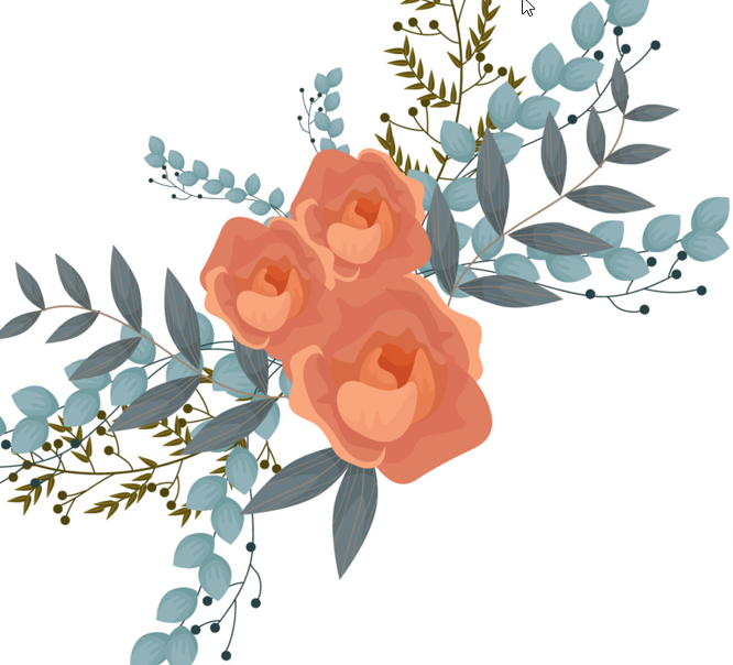 Orange floral illustration