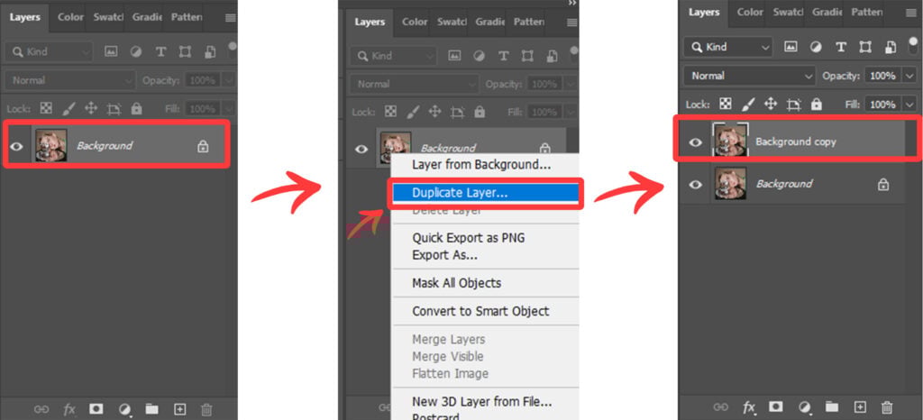 Duplicating the background layer