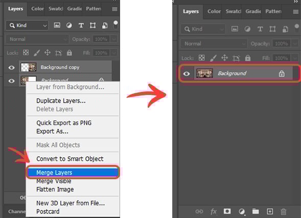 Merge layers