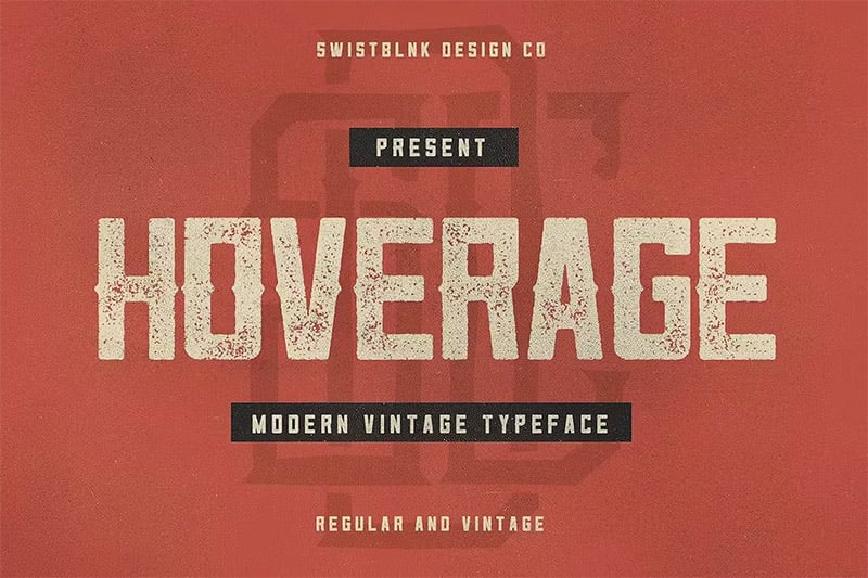 Distressed Fonts - Hoverage Typeface