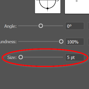 Changing the brush size