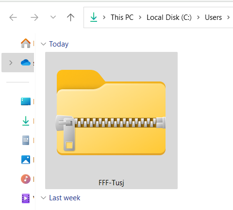 The downloaded zip file