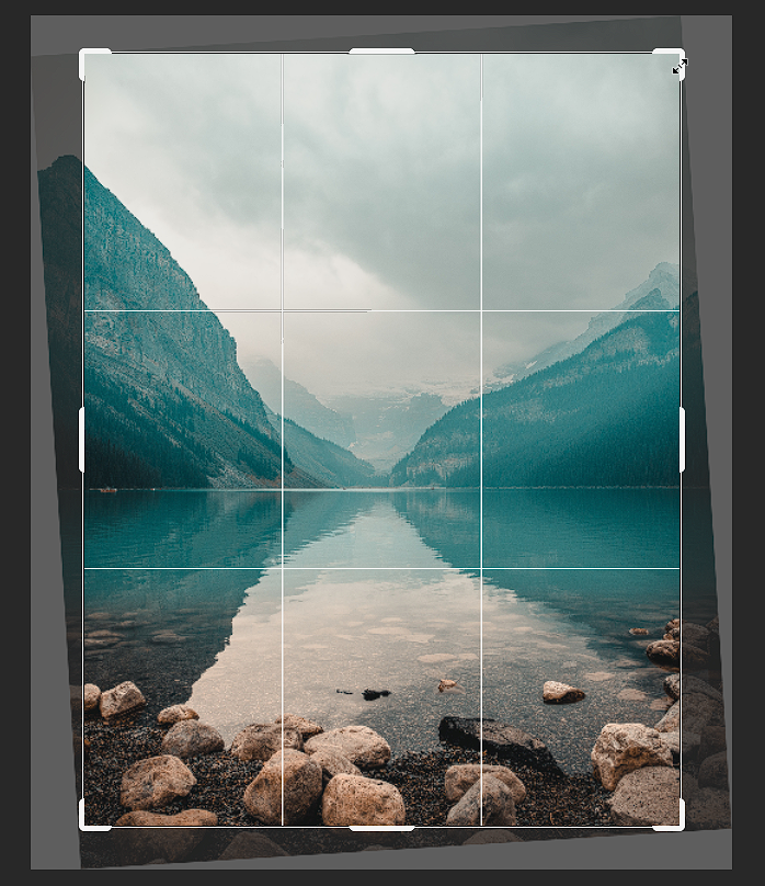 After the image has been straightened, there are some white edges that must be cropped out