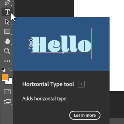 The type tool