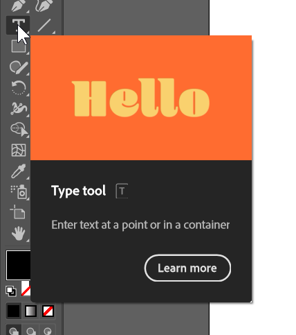The Type Tool in Adobe Illustrator