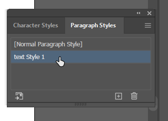 Selecting the paragraph style