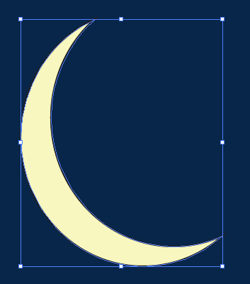 Crescent moon shape created with the minus front tool