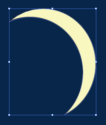 Crescent moon shape created with the minus back tool