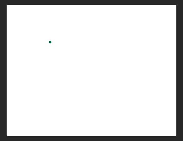 A dot on the canvas that will be used to start the line